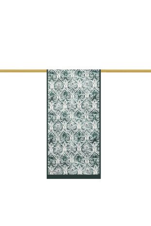 Emerald Damask Pattern Silk Scarf - Thumbnail