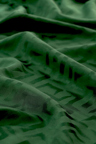 Emerald Labyrinth Pattern Jacquard Scarf - Thumbnail