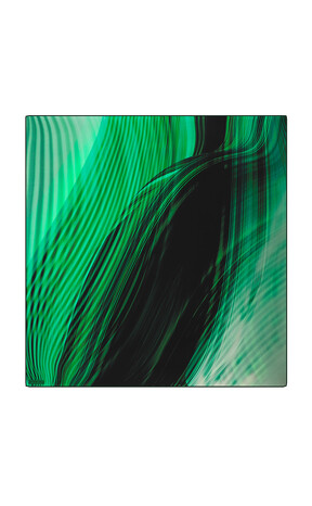 Emerald Rainbow Pattern Sura Silk Square Scarf - Thumbnail