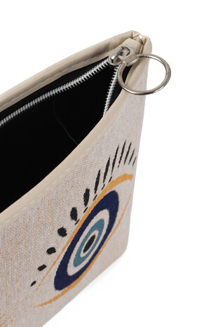 Evil Eye Bead Pattern Tapestry Handbag - Thumbnail