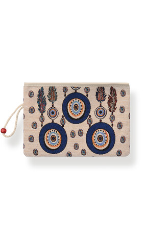 Evil Eye Bead Pattern Tapestry Wallet - Thumbnail