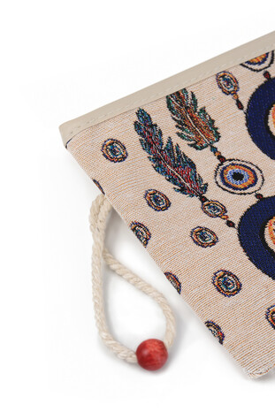 Evil Eye Bead Pattern Tapestry Wallet - Thumbnail