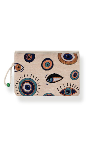 Evil Eye Bead Pattern Tapestry Wallet - Thumbnail