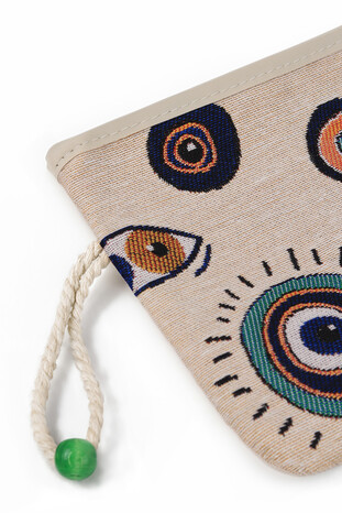 Evil Eye Bead Pattern Tapestry Wallet - Thumbnail