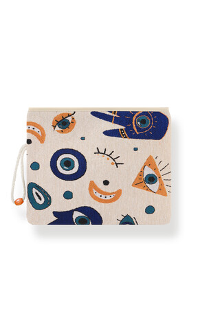 Eye Pattern Tapestry Handbag - Thumbnail