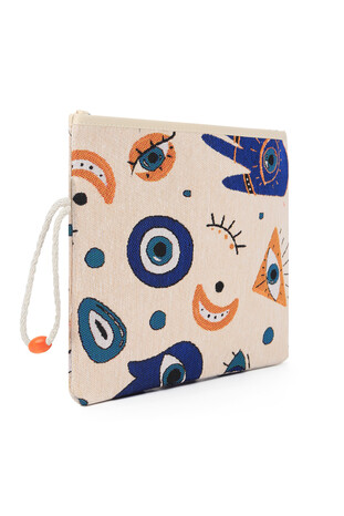 Eye Pattern Tapestry Handbag - Thumbnail