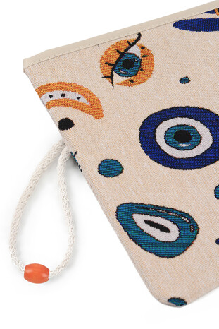 Eye Pattern Tapestry Handbag - Thumbnail