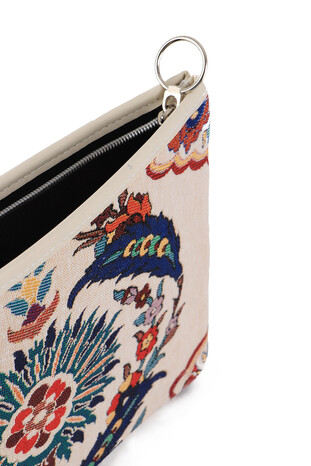 Feather Pattern Tapestry Clutch Bag - Thumbnail