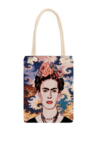 Frida Pattern Tapestry Shoulder Bag - Thumbnail