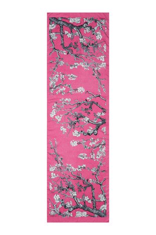 Fuchsia Almond Blossom Silky Foulard - Thumbnail