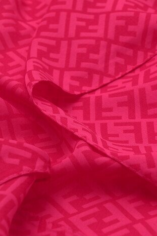 Fuchsia F Pattern Embossed Scarf - Thumbnail