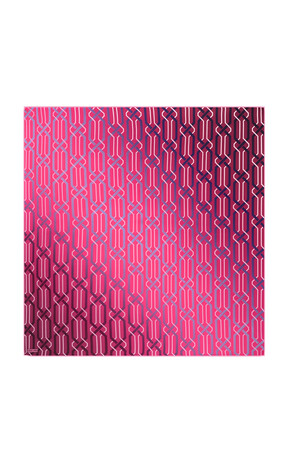 Fuchsia Knitted Pattern Sura Silk Square Scarf - Thumbnail