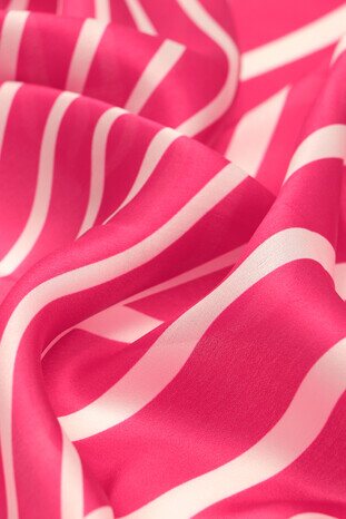 Fuchsia Line Pattern Silk Pocket Square - Thumbnail