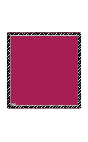 Fuchsia Stripe Pattern Twill Silk Square Scarf - Thumbnail