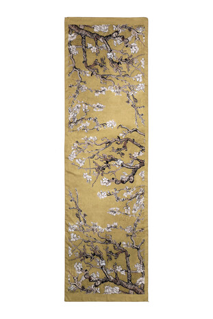 Gold Almond Blossom Silky Foulard - Thumbnail