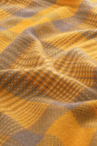 Gold Gray Patterned Winter Shawl - Thumbnail