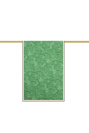 Grass Green Brush Pattern Silk Scarf - Thumbnail