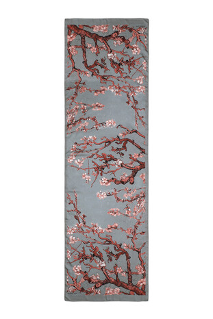 Gray Almond Blossom Silky Foulard - Thumbnail