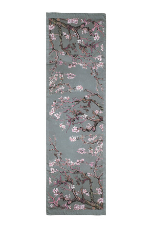 Gray Almond Blossom Silky Foulard - Thumbnail