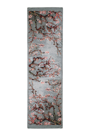 Gray Almond Blossom Silky Foulard - Thumbnail