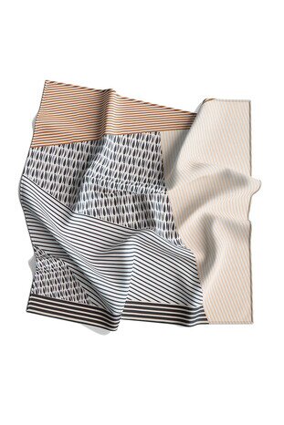 Gray Drop Sura Silk Square Scarf - Thumbnail