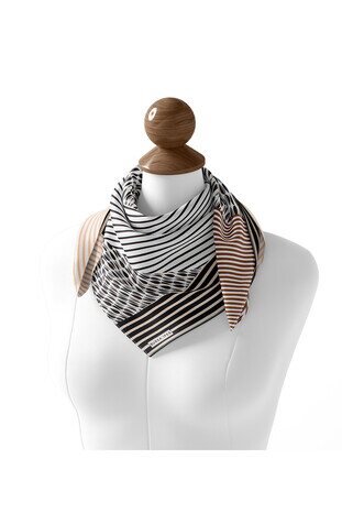 Gray Drop Sura Silk Square Scarf - Thumbnail