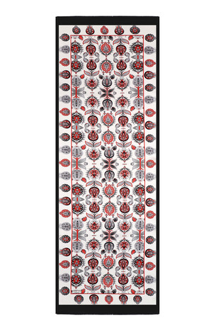 Gray Iznik Pattern Silk Foulard - Thumbnail