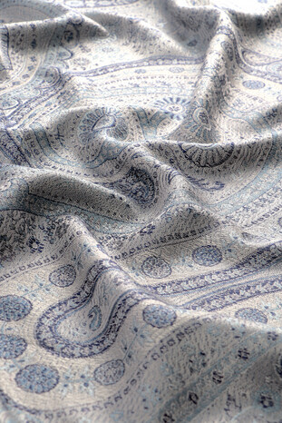 Gray Jamawar Woven Silk Shawl - Thumbnail