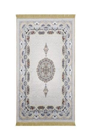 Gray Velvet Carpet Prayer Rug - Thumbnail