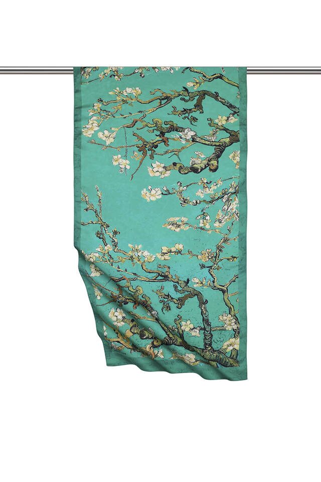 Green Almond Blossom Silky Foulard 