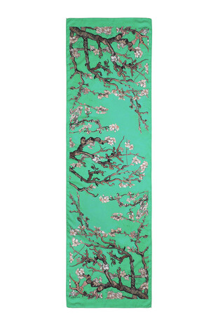 Green Almond Blossom Silky Foulard - Thumbnail