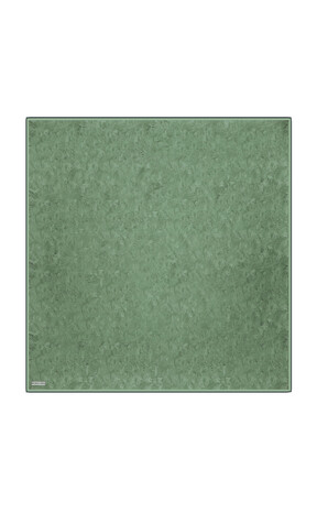 Green Brush Pattern Twill Silk Square Scarf - Thumbnail