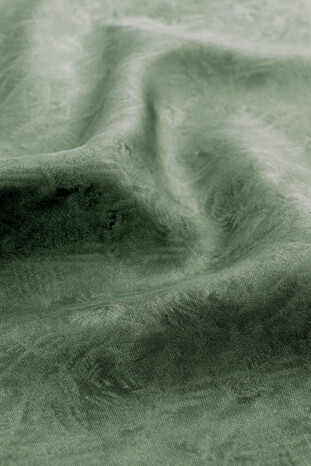 Green Brush Pattern Twill Silk Square Scarf - Thumbnail