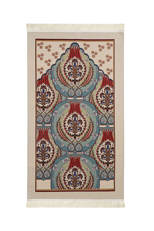 Green Çintemani Pattern Tapestry Prayer Rug - Thumbnail