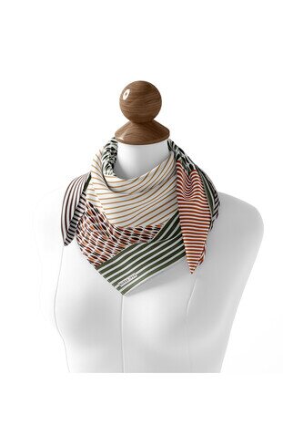 Green Drop Sura Silk Square Scarf - Thumbnail