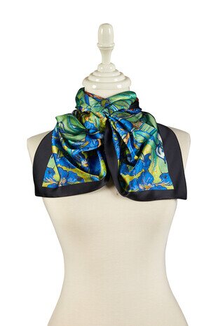 Green Irises Silky Foulard - Thumbnail