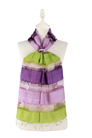 Green Purple Gradient Cocoon Foulard - Thumbnail