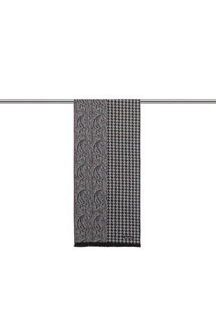 Grey Patterned Men's Scarf - Thumbnail