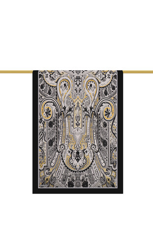 Grey Sahara Pattern Sura Silk Scarf - Thumbnail