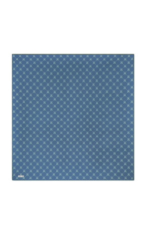 Indigo Butterfly Monogram Twill Silk Square Scarf - Thumbnail