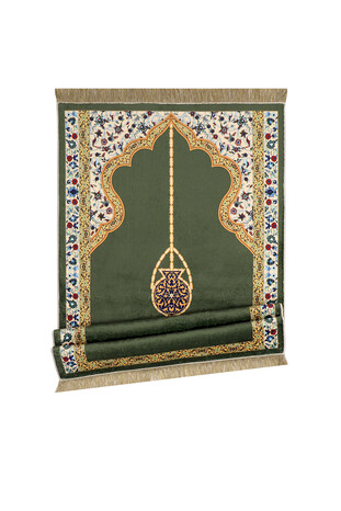 Khaki Bamboo Carpet Prayer Rug - Thumbnail