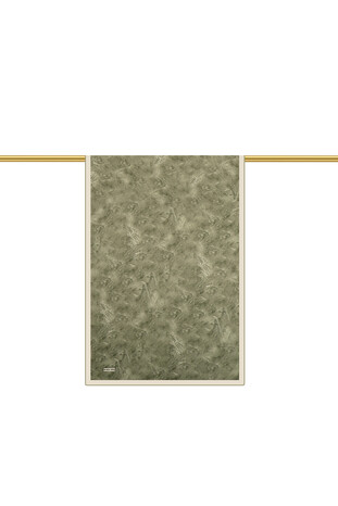 Khaki Brush Pattern Silk Scarf - Thumbnail