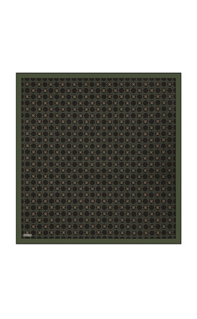 Khaki Chain Monogram Twill Silk Square Scarf - Thumbnail