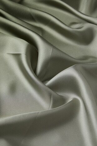 Khaki Mint Gradient Twill Silk Square Scarf - Thumbnail