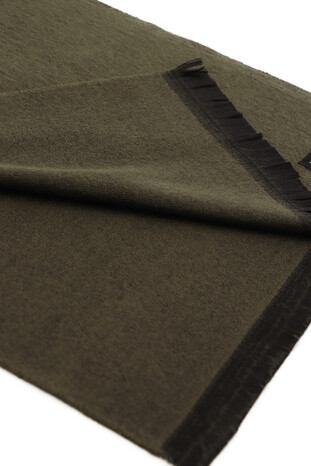 Khaki Patterned Men's Scarf - Thumbnail