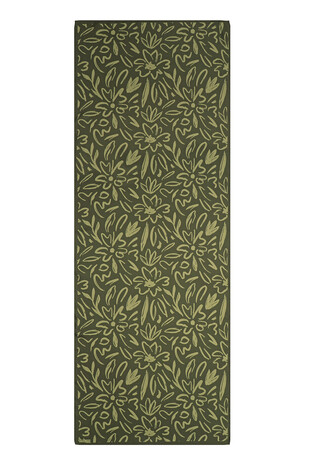 Khaki Spring Pattern Twill Silk Scarf - Thumbnail