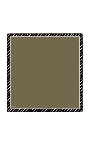 Khaki Stripe Pattern Twill Silk Square Scarf - Thumbnail