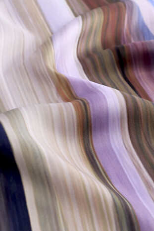 Lilac Breeze Pattern Twill Silk Square Scarf - Thumbnail