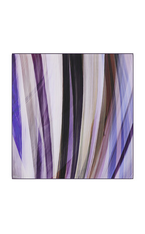 Lilac Breeze Pattern Twill Silk Square Scarf - Thumbnail