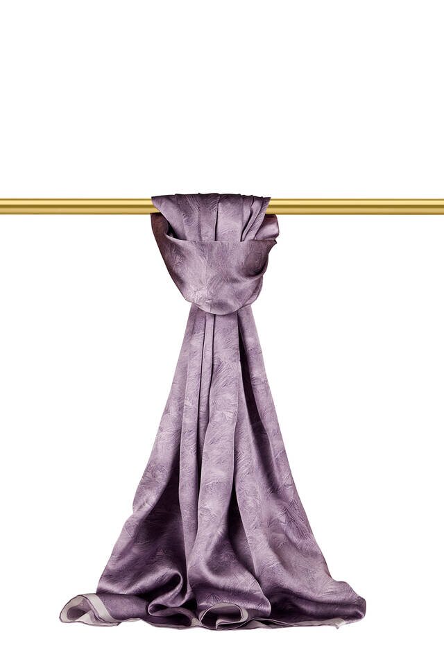 Lilac Brush Pattern Silk Scarf 